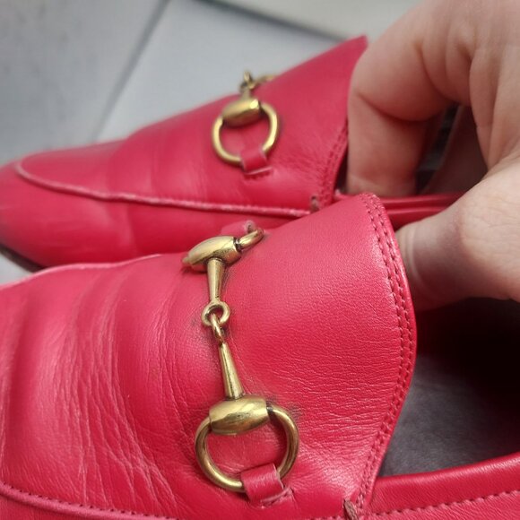Gucci Brixton Pink Horsebit Collapsible Loafer Shoe - Picture 11 of 13
